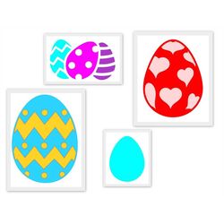 Assorted  Easter Eggs - SVG  PDF PNG Jpg Dxf, Eps File -  Welcome Silhouette- Cricut Compatible