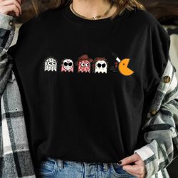 Horror-Man, Pac Man Halloween Shirt, Michael Myers, Freddy Krueger, Pinhead, Jason Voorhees, Pac Man Shirt  Retro Arcade