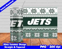 Jets Tumbler Design PNG, 20oz Skinny Tumbler Sublimation Template, Jets Tumbler Straight and Tapered Design,