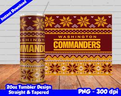 Commanders Tumbler Design PNG, 20oz Skinny Tumbler Sublimation Template, Commanders Tumbler Straight and Tapered Design,