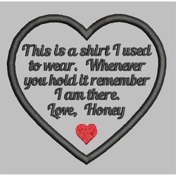 3.5' Heart Memory Patch Applique-This is a shirt - Honey -Pes Jef Sew Hus Vip Exp XXX Dst Vp3-Instant Download Instructi