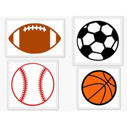 Baseball Basketball Football Soccer Ball  SVG PDF PNG Jpg  Files -  Welcome  Silhouette- Cricut Compatible