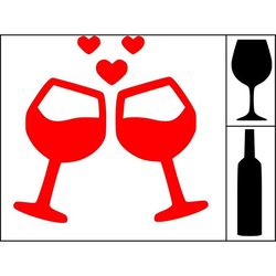 wine glasses bottle - svg  pdf png jpg file -  welcome  silhouette- cricut compatible