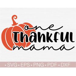 One Thankful Mama SVG Thanksgiving SVG PNG, Blessed Mama Svg Fall - Autum Svg T Shirt Design Cut File for Cricut Cutting