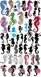 48 Seahorse svg, Sea animal svg, Aquatic svg, Sea svg, Ocean svg, Summer svg, Clipart silhouette