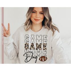 Football Game Day Png, Stacked Leopard - Cheetah Print, Fall Sublimation Print, Game Day Vibes Png, Football Mom - Mama
