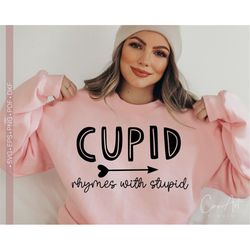 Cupid Rhymes With Stupid Svg, Cupid Svg, Funny Valentine's Day Svg Png, Valentine Shirt Svg Cut File for Cricut, Silhoue