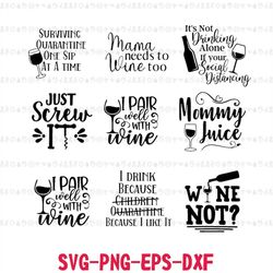 Wine Svg Bundle, Wine Svg, Alcohol Svg Bundle, Wine Glass Svg, Funny Wine Sayings Svg, Wine Quote Svg, Wine Cut Files, F