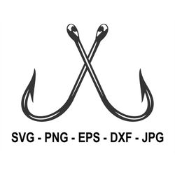 Hook svg,Cross Fishing Hooks svg,Instant Download,SVG, PNG, EPS, dxf, jpg digital download