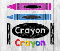 Crayons Bundle Svg, Crayon Svg, School Crayons Svg, Crayon Monogram Svg, Png Dxf Eps Digital File