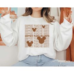 Happiest Place On Earth Mickey Head Icon T-shirt Disney Summer Trip Sweatshirt Hoodie Vacation 2023 Gift For Men Women
