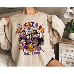 Mickey And Co Friends Est 1928 Mickey Minnie Pluto Goofy Vintage Skeleton DisneyTrip 2023 Sweatshirt Hoodie Vacation 202