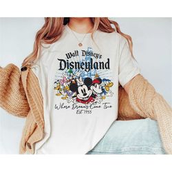 Mickey And Friends Castle Retro Vintage Est. 1955 Where Dream True Disneyland T-Shirt Disney Trip Sweatshirt Hoodie Vaca
