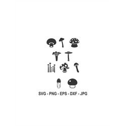 Mushrooms svg,Mushrooms silhouette,Instant Download,SVG, PNG, EPS, dxf, jpg digital download