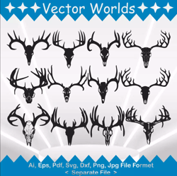 Deer Head Skull svg, Deer Head Skulls svg, Deer Head, Skull, SVG, ai, pdf, eps, svg, dxf, png, Vector
