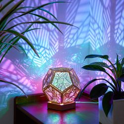 Bohemian Polar Star Table Lamp, 3D Projection Hollow Lamp, Home Decor