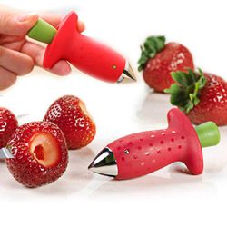 1Pcs Strawberry Huller Metal Tomato Stalks Plastic Fruit Leaf Knife Stem Remover Gadget