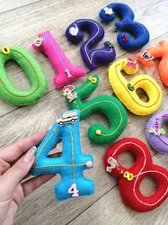 Soft Number set for kids Large numbers 0-9 Learning to count Baby's early development 3D Stuffed numbers