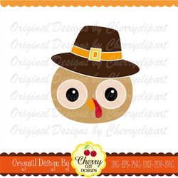 Thanksgiving tuekry svg dxf,Pilgrim Hat Baby Turkey boy SVG DXF Silhouette & Cricut Cut Files DGTH50 - Personal and Comm