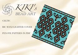 Lighter cover pattern Peyote Pattern, bead pattern for BIC MAXI LIGHTER cover Celtic peyote beading pattern in PDF