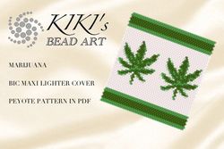 Peyote Pattern, bead pattern for BIC MAXI Lighter cover Marijuana, pot Canadian meme beading pattern in PDF instant down