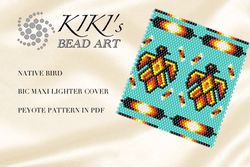Lighter cover pattern Peyote Pattern, bead pattern for BIC MAXI LIGHTER cover Native bird peyote beading pattern in PDF