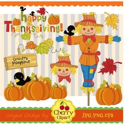 Thanksgiving,Harvest Clip Art,Autumn Clip Art,Happy Thanksgiving-Digital Clip Art