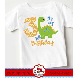 Dinosaur SVG, Dinosaur number 3 Birthday svg Silhouette & Circut Cut design, clip art,T-shirt iron on, Tranfer printing