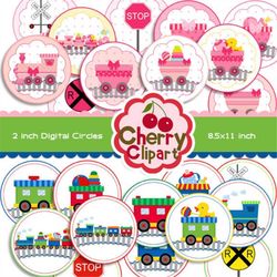 baby choo choo trains and toys 2 and 3 inch circles round digital graphics