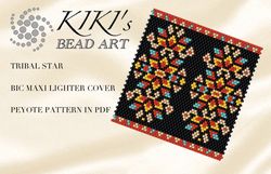 Peyote Pattern, bead pattern for BIC MAXI LIGHTER cover Tribal star beading pattern in PDF instant down