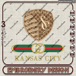 MLS Sporting Kansas City Embroidered Gucci Embroidery Design, MLS Embroidery Files, MLS Team Embroidery,Digital Download