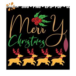 Merry Christmas Svg, Christmas Svg, Reindeer Svg, Happy Holiday Svg, Xmas Mistletoe Svg