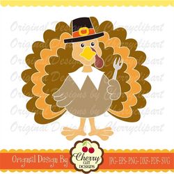 Thanksgiving Turkey svg, Pilgrim hat turkey svg Silhouette & Cricut Cut Files DGTH67
