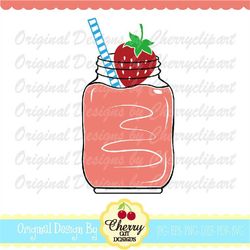 Strawberry SVG DXF, Strawberry jar svg, Summer Silhouette & Cricut Cut design, Strawberry clip art, Clip art, T-shirt ir