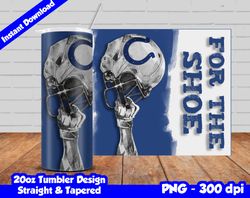 Colts Tumbler Design PNG, 20oz Skinny Tumbler Sublimation Template, Colts Tumbler Straight and Tapered Design,