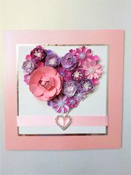 Handmade greeting card, All Occasion Card, Mother's Day Card, Birthday Card, Flowers card, Card with 3D flowers, Card