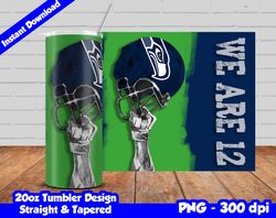 Seahawks Tumbler Design PNG, 20oz Skinny Tumbler Sublimation Template, Seahawks Tumbler Straight and Tapered Design,