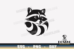 raccoon head and tail svg cutting file cute raccoon face svg image for cricut animal vinyl decal vector