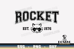 Rocket Est 1976 svg files for Cricut Silhouette Rocket Raccoon Head PNG Sublimation Guardians of the Galaxy