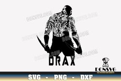 Drax The Destroyer Tattoos SVG Cut Files for Cricut Guardians of The Galaxy PNG image Marvel DXF file