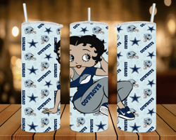 Cowboys Betty Boop - 20 oz Skinny Tumbler Wrap - Sublimation Design - PNG file