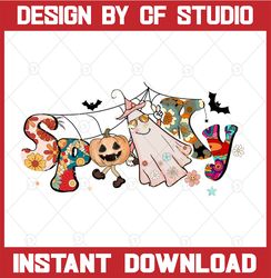 Spooky Png, Cute Ghost Png, Fall Png, Autumn Png, Halloween Png, Png for shirt, Retro Halloween Png