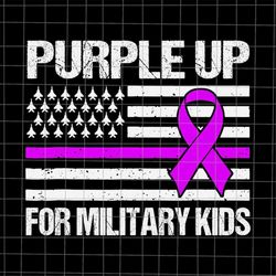 Purple Up For Military Kids Svg, Month Of The Military Child Svg