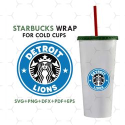 Detroit Lions Starbucks Wrap Svg, Sport Svg, Detroit Lions Svg, Lions Svg, Nfl Starbucks Svg, Lions Starbucks Wrap, Lion