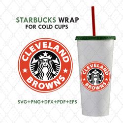 Clevelands Browns Starbucks Wrap Svg, Sport Svg, Cleveland Browns Svg, Browns Svg, Browns Starbucks Wrap, Browns Starbuc