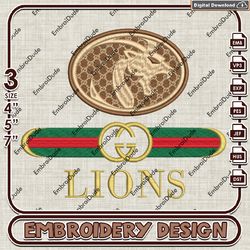 NCAA Gucci North Alabama Lions Embroidery Design, NCAA Embroidery Files, Gu.cci Embroidery, Digital Download
