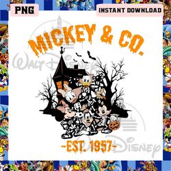 Mickey And Friends Skeleton Halloween Png, Mickey & Co 1957 Halloween Png, Magic Kingdom Halloween Png
