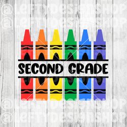 Second Grade Crayons | SVG | PNG | Instant Download