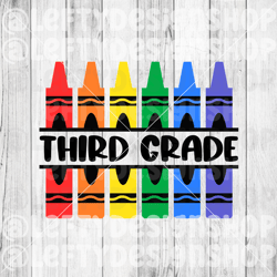 Third Grade Crayons | SVG | PNG | Instant Download
