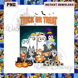 Bluey Halloween Png, Bluey And Friends Trick Or Treat Png, Spooky Bluey Png